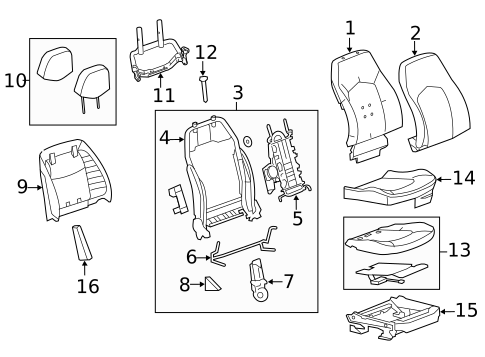 Passenger Seat Components for 2011 Cadillac CTS #7