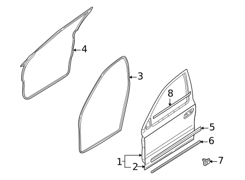Exterior Trim - Front Door for 2003 Volvo XC70 #0