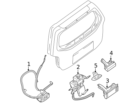 thumbnail image 2 of Rear Tailgate Striker Latch Set For Nissan Pathfinder 2005-2012 - MotorKing 2 of 6