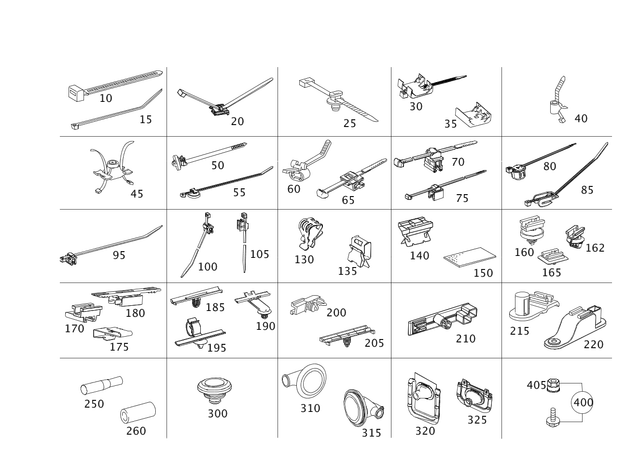 995489064 - Electrical Equipment and Instruments: Cable Strap for Mercedes-Benz: C250, C300, C350, C63 AMG, E250, E350, E400, E550, E63 AMG, E63 AMG S, GLK250, GLK350 Image image