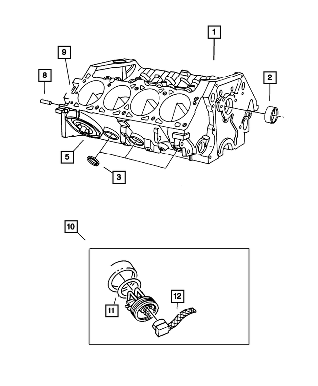 « 4899205AC – Engine 5.9L Eight Cylinder : Court Bloc pour Mopar Image »