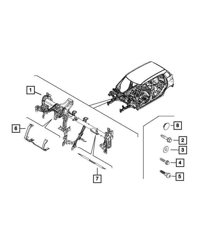 « 68408521AA –  : Panneau D`instruments Renfort pour Mopar Image »