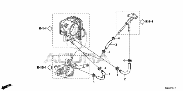 Water Hose (V6) for 2013 Acura TSX #0