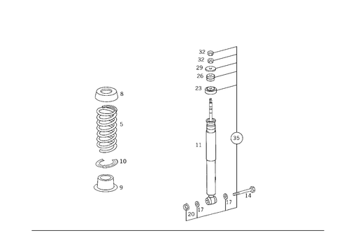 Rear Springs and Suspension Standard Suspension for 2000 Mercedes-Benz C43 AMG #0