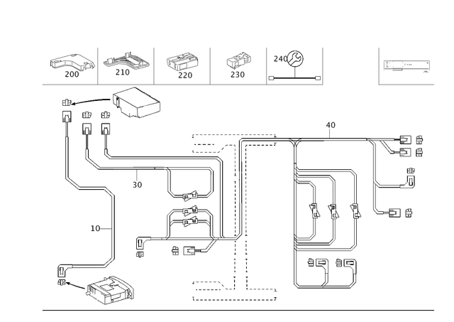 2034404010 - Electrical System: Wiring Harness for Mercedes-Benz: 180C, C230, C240, C280, C32 AMG, C320, C350, C55 AMG Image image