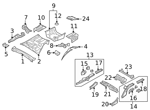 Rear Floor & Rails for 2013 Subaru Outback #0