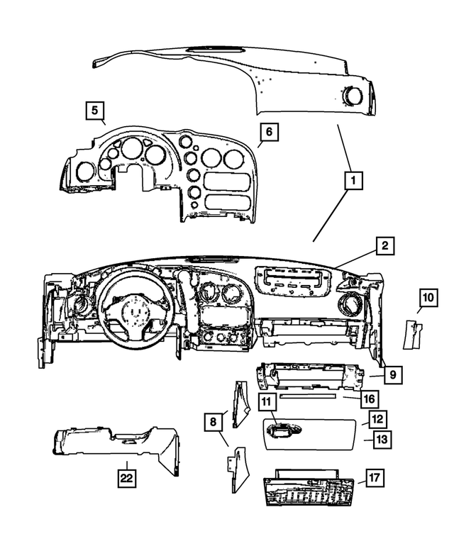 TS33DX9AB - Instrument Panel and Radios and Consoles: Upper Instrument Panel And Pad for Mopar Image image