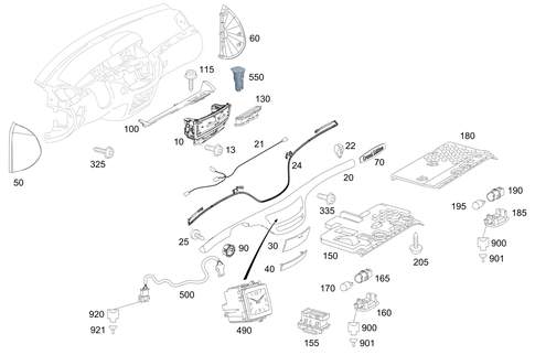 Detachable Components, Instrument Panel for 1994 Mercedes-Benz S350 #0
