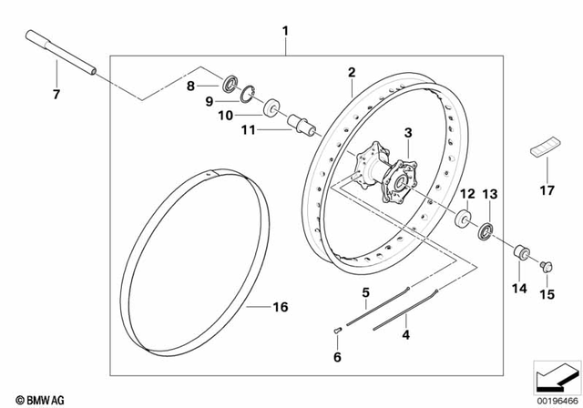 36317720082 - : Spoke, Front, Inner - M4.5; L=237.5mm for BMW-Motorrad Image