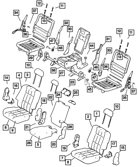 Rear Seats - Second Row for 2008 Dodge Durango #2
