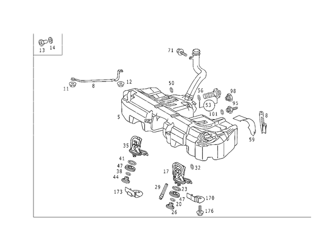 3278 - Fuel System: Nut for Mercedes-Benz: 180C, 380SE, 380SEL, 500SEL, 560SEL, 600SEL, C230, C240, C280, C32 AMG, C320, C350, C55 AMG, CL500, CL55 AMG, E320, E430, E500, E55 AMG, G55 AMG, G550, G550 4x4, G63 AMG, G65 AMG, GL320, GL550, Maybach S550, Maybach S560, Maybach S600, Maybach S650, ML320, ML350, ML450, ML500, ML550, ML63 AMG, S350, S400, S430, S450, S55 AMG, S550, S550e, S560, S600, S63 AMG, S65 AMG, SL500, SL55 AMG, SL550, SL600, SL63 AMG, SL65 AMG, SLC300, SLC43 AMG, SLK230, SLK250, SLK280, SLK300, SLK320, SLK350, SLK55 AMG Image image