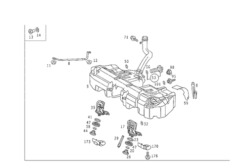 Fuel Tank with Detachable Parts for 1997 Mercedes-Benz C280 #0