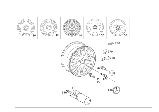 2104011502 - Wheels: Disc Wheel for Mercedes-Benz Image image