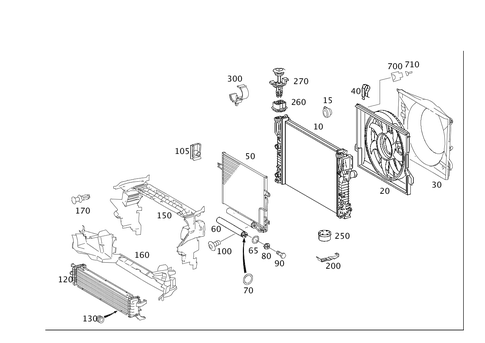Radiator, Mounting, and Covering for 2008 Mercedes-Benz CLS550 #0