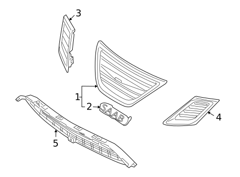 Grille & Components for 2010 Saab 9-3X #0