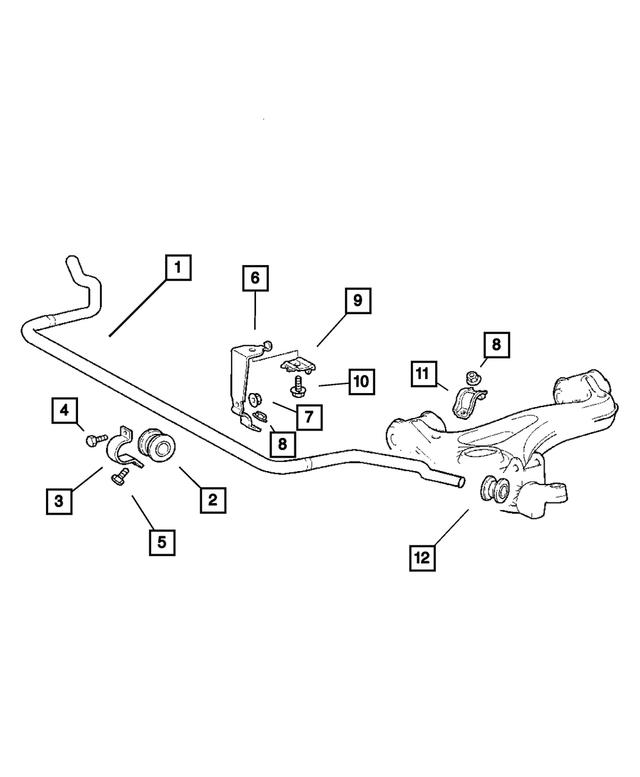5099734AA - Front Suspension: Stabilizer Bar Cushion Clamp for Mopar Image image