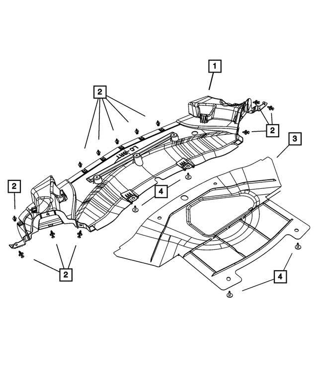 5028807AF - Body Sheet Metal Except Doors: Front Belly Pan for Mopar Image