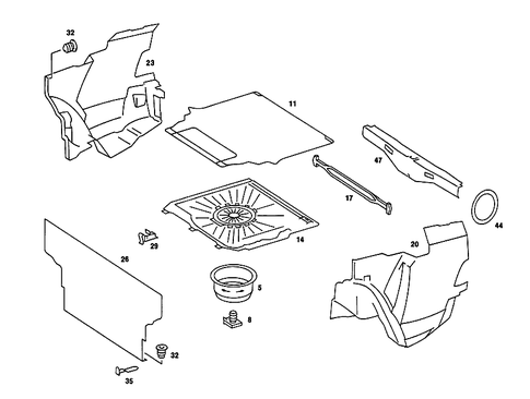 Luggage Compartment Covering for 1989 Mercedes-Benz 190E #0