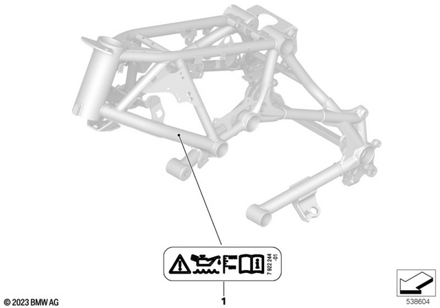 71227922244 - Parts and Accessories for Engine / Chassis: Label "Oil Level" -  for BMW-Motorrad Image image