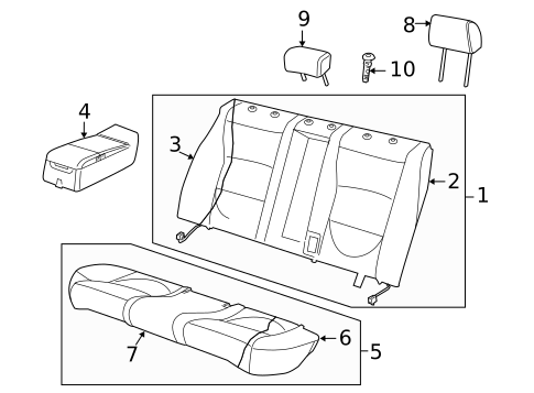 Rear Seat Components for 2009 Jaguar XJ8 #1