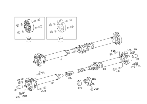 Propeller Shaft for 2005 Mercedes-Benz CLK500 #0