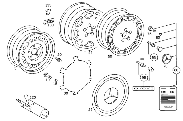 1244001002 - Wheels: Disk Wheel for Mercedes-Benz Image image
