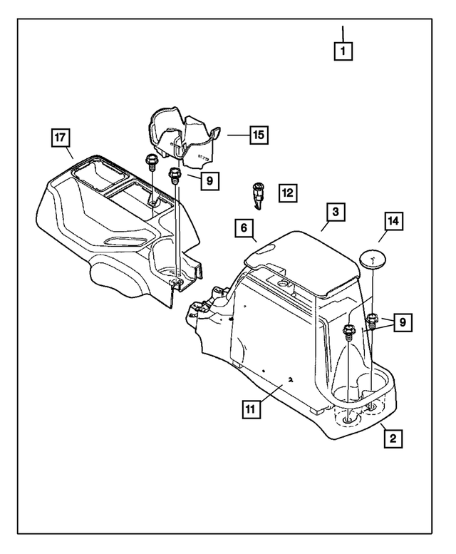 5HF13ZJ3AD - Mopar Accessories - Component Parts: Floor Console for Mopar Image