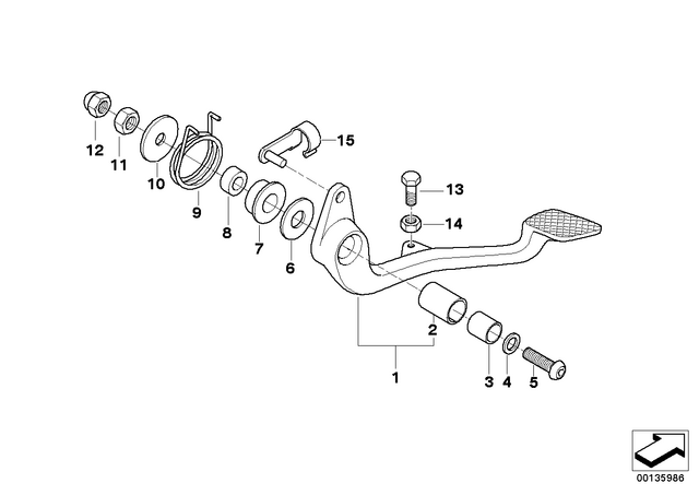 35212331590 - Pedals: Footbrake Lever, Chrome -  for BMW-Motorrad Image