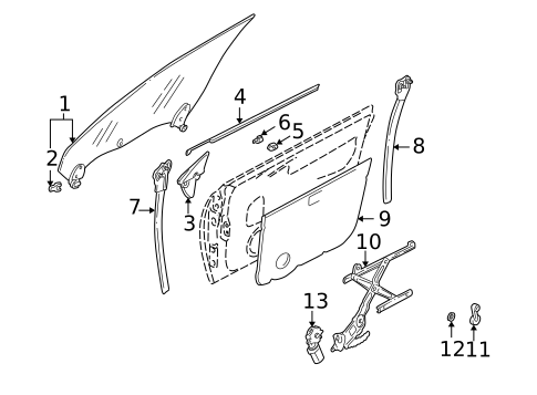 Glass - Front Door for 1994 Subaru Impreza #0