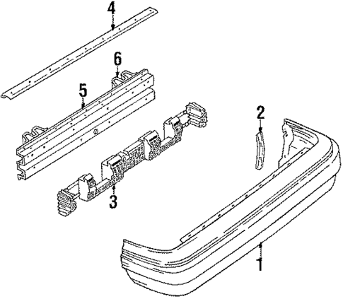 Bumper & Components - Rear for 1990 Pontiac 6000 #0