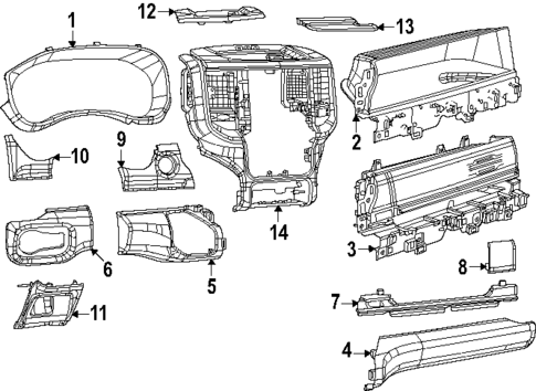 Instrument Panel Components for 2025 Ram 1500 #0