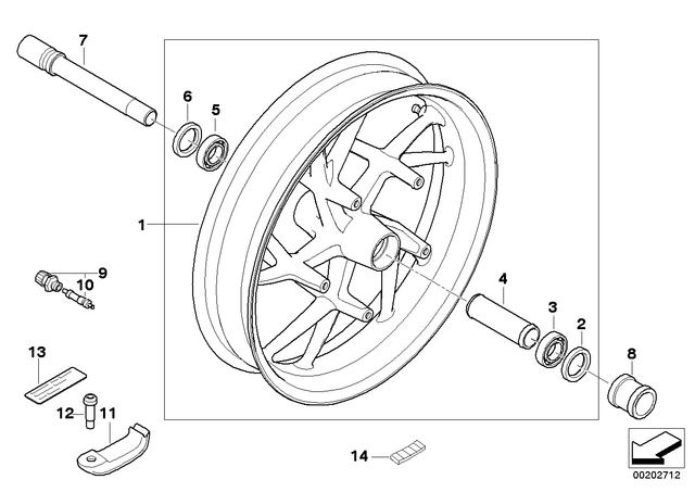 36318529107 - : Black Front Wheel for BMW-Motorrad Image
