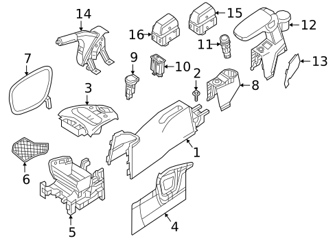 Console for 2019 Smart EQ fortwo #0
