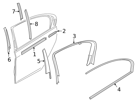 Exterior Trim - Rear Door for 2019 BMW 740i xDrive #0