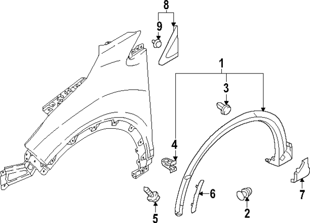 7400A717WB - Body: Rear Molding for Mitsubishi: Eclipse Cross Image