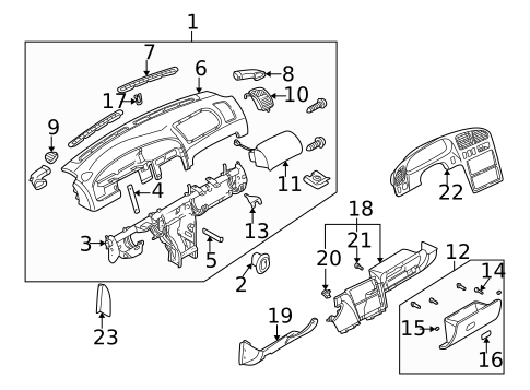 Instrument Panel Components for 2002 Kia Spectra #0