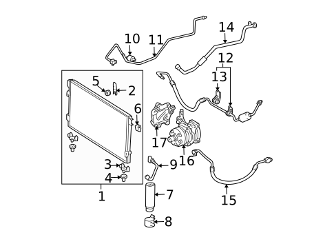 Condenser, Compressor & Lines for 2006 Toyota Tundra #0