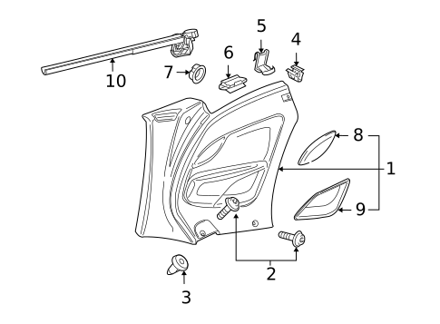 Interior Trim - Quarter Panels for 2016 Volkswagen Eos #0