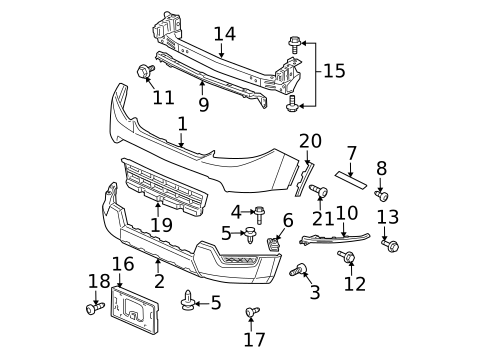 Bumper & Components - Front for 2010 Honda Element #0