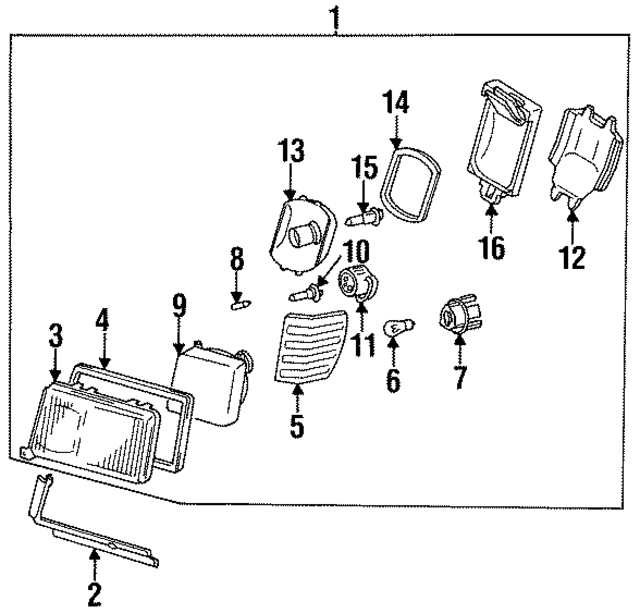 1248260680 - Electrical: Headlamp Assembly Lower Seal for Mercedes-Benz Image