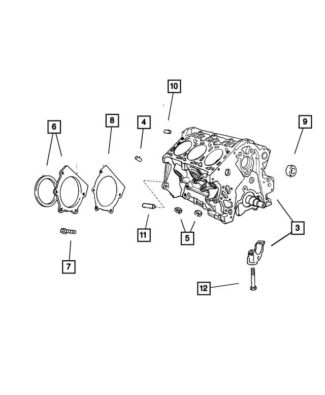 4654389AB - Engine 3.8L Six Cylinder: Crankshaft Rear Oil Seal Retainer for Mopar Image