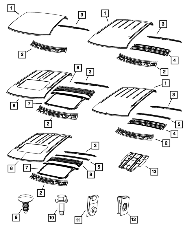 68072149AD - Body Sheet Metal Except Doors: Roof Panel for Mopar Image image