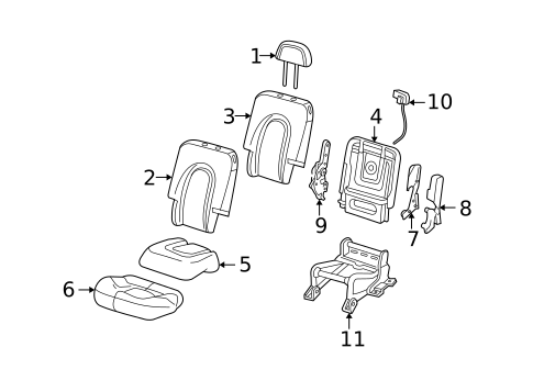 Rear Seat Components for 2005 Lincoln Aviator #2
