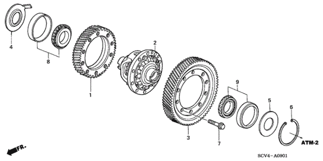 AT Differential (4WD) for 2005 Honda Element #0