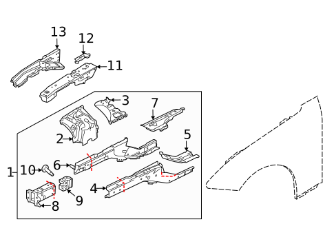 Structural Components & Rails for 2019 Jaguar XJ #0