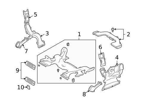 Heater Ducts for 2010 Toyota Land Cruiser #1