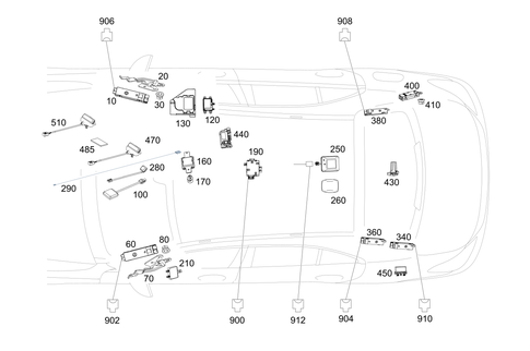 Antenna, Antenna Amplifier and Wiring Harnesses for 2016 Mercedes-Benz C450 AMG #0