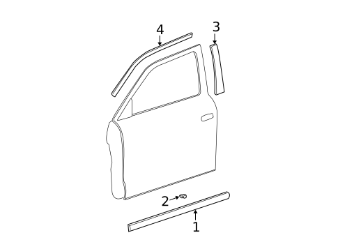 Exterior Trim - Front Door for 2003 Hyundai Accent #0
