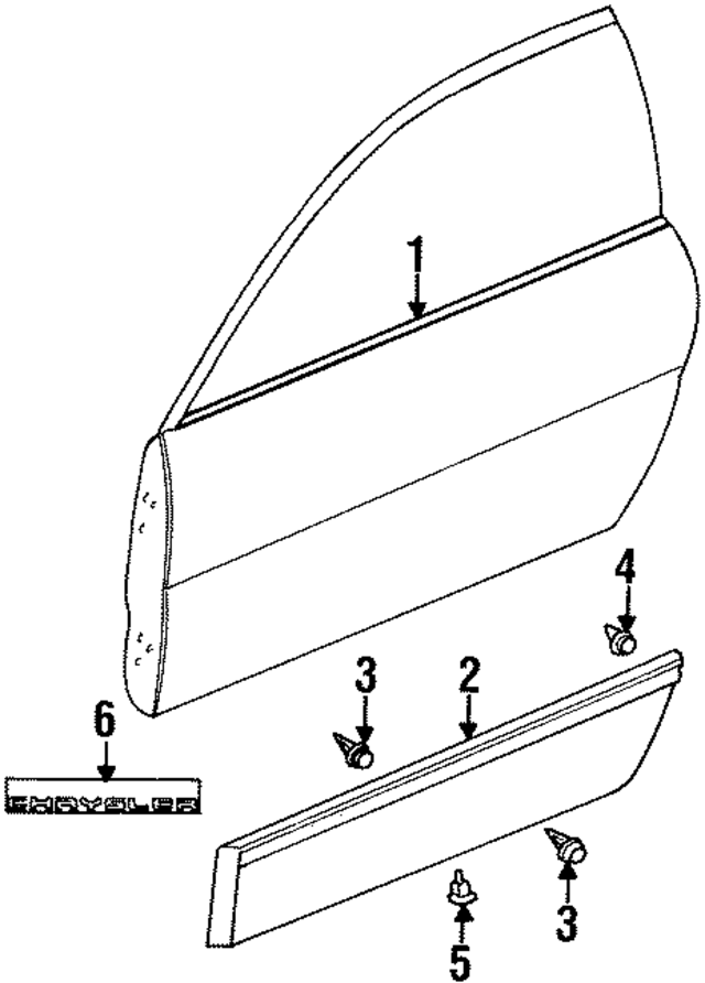 MB914045 - Body: Door Window Belt Weatherstrip for Mopar Image