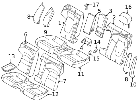 Rear Seat Components for 2023 Porsche Taycan #1